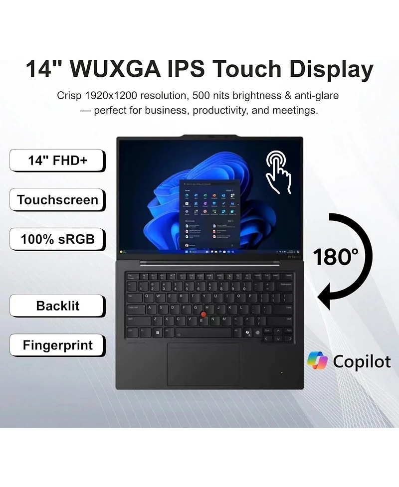 Lenovo ThinkPad X1 Carbon 14" Traditional Laptop Intel Core Ultra 7 32GB Ram Intel Graphics 1TB Ssd Storage Windows 11 Pro 60Hz - Black