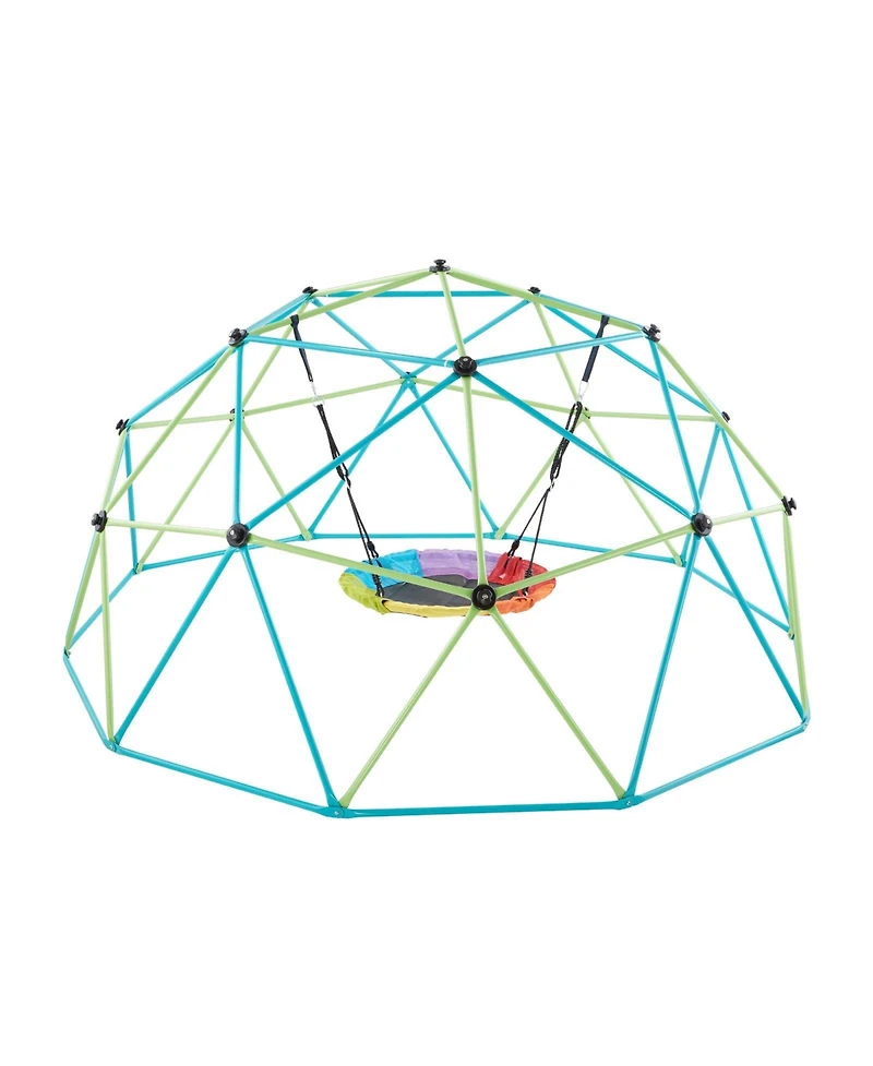 Sugift 10FT Kids Climbing Dome 1000 Lb Capacity with Saucer Swing