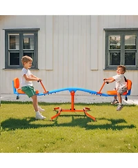 Sugift Heavy-Duty Kids Seesaw with 300 lbs Capacity, 360° Rotation & Safety Handles