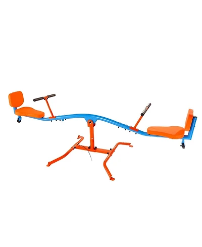 Sugift Heavy-Duty Kids Seesaw with 300 lbs Capacity, 360° Rotation & Safety Handles