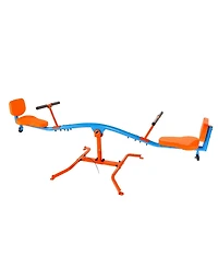 Sugift Heavy-Duty Kids Seesaw with 300 lbs Capacity, 360° Rotation & Safety Handles