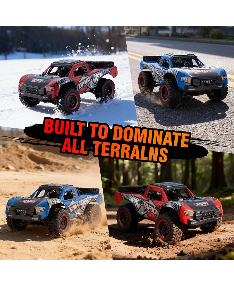 Sugift 1:14 High-Speed 4WD Rc Truck for Kids & Adults, 70km/h Off-Road Car with Dual Shells & Led Lights