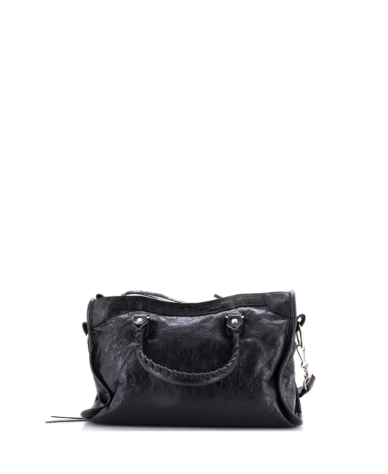 Pre-Owned Balenciaga Small Logo Strap City Classic Studs Bag Leather