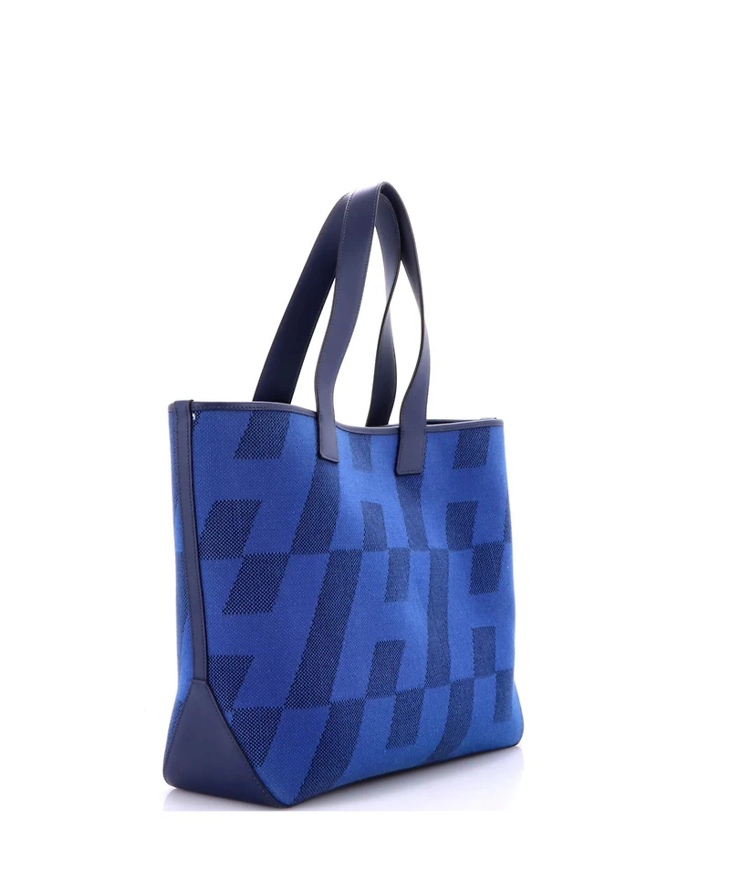 Pre-Owned HERMES Cabas H en Biais Tote Canvas with Leather