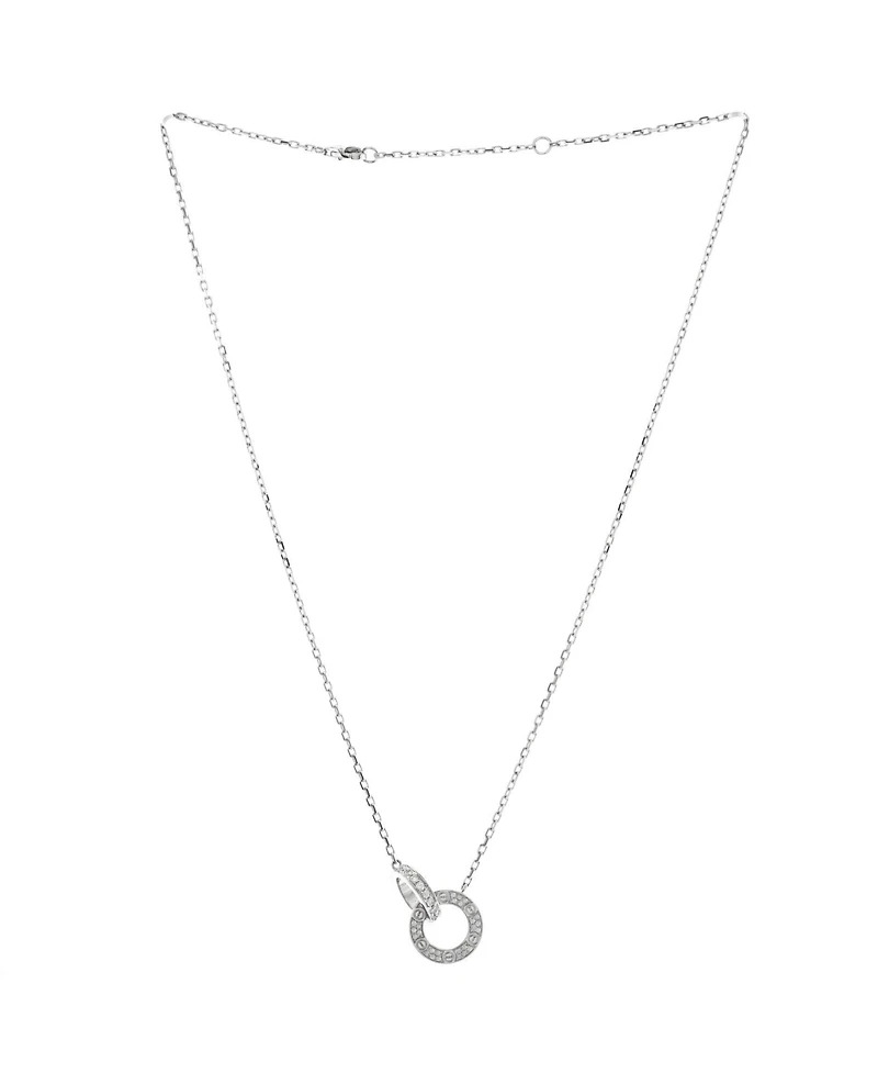 Pre-Owned Cartier Love Interlocking Pave Necklace