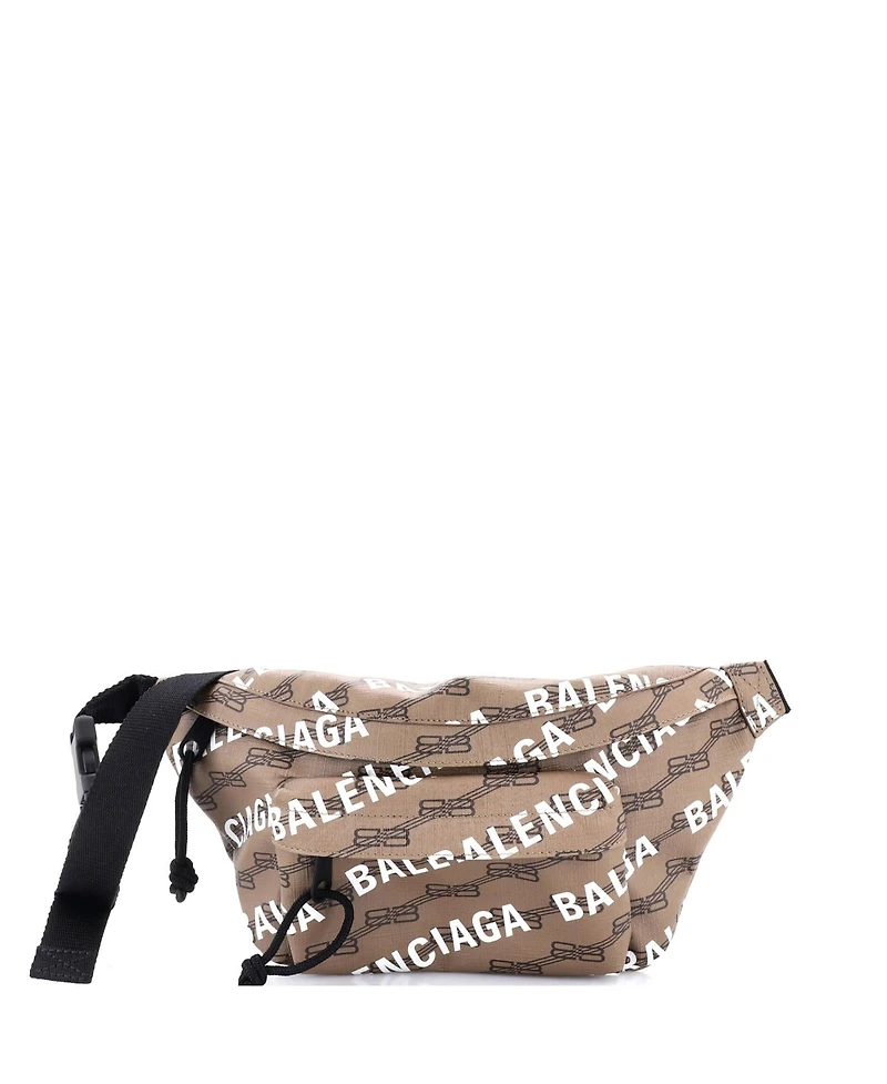 Pre-Owned Balenciaga Medium Beltpack Waist Bag Allover Logo Bb Monogram Coated Canvas