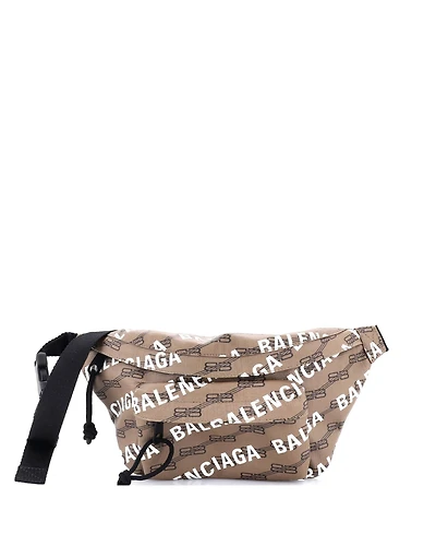Pre-Owned Balenciaga Medium Beltpack Waist Bag Allover Logo Bb Monogram Coated Canvas