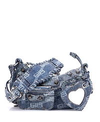 Pre-Owned Balenciaga Xs Le Cagole Giant Studs Shoulder Bag Bb Denim