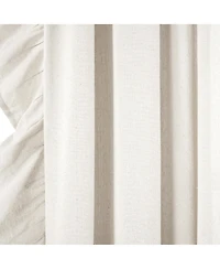Lush Decor Linen Ruffle Window Curtain Panel Single Off White 54X95+5
