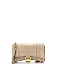 Pre-Owned Balenciaga Hourglass Chain Wallet Embossed Leather