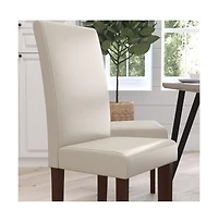 Merrick Lane Ellison Mid-Century Panel Back Parsons Accent Dining Chair