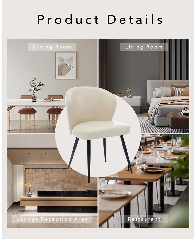 gaomon Set of Pu Leather Upholstered Accent Dining Chairs