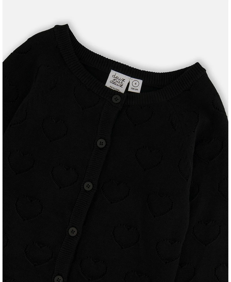 Deux par Baby Girls Pointelle Knit Cardigan