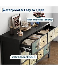 Gaomon 6 Drawers Dresser for Bedroom, Wooden Farmhouse Dresser with Metal Handle