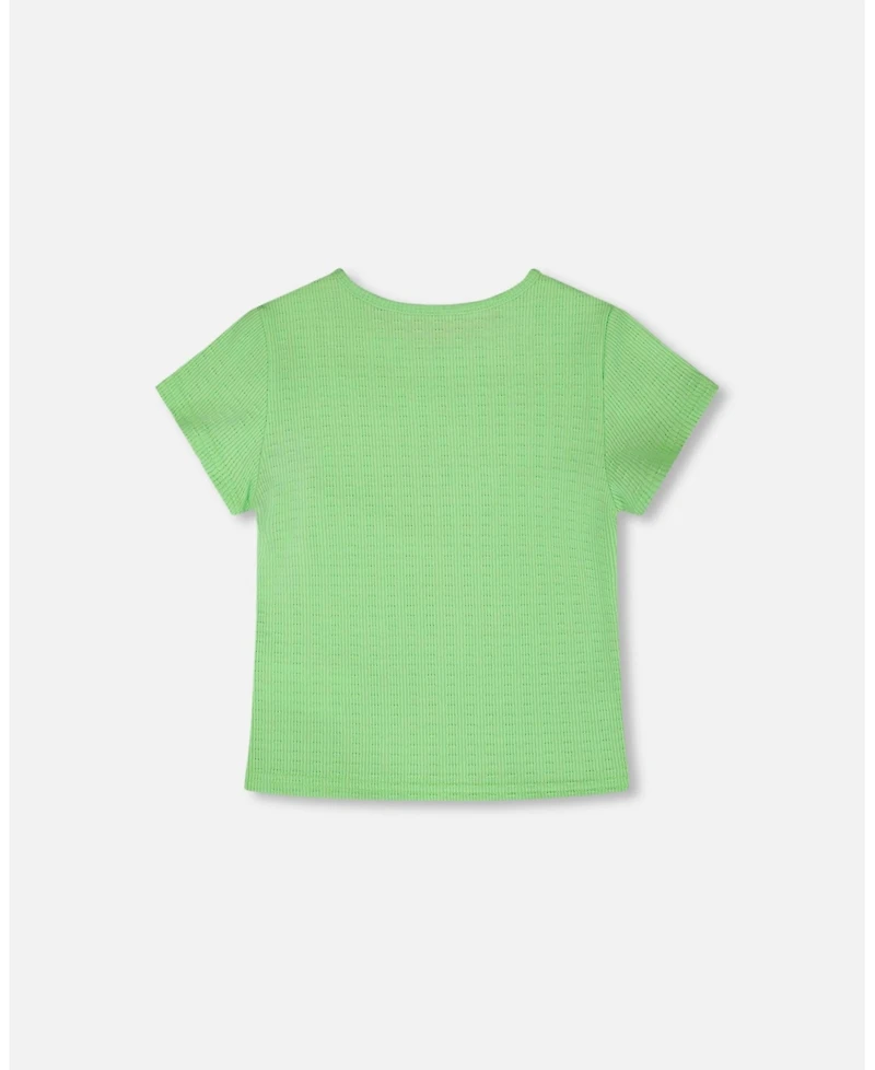 Deux par Baby Girls Crinkle Jersey T-Shirt Mint Green