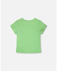 Deux par Baby Girls Crinkle Jersey T-Shirt Mint Green