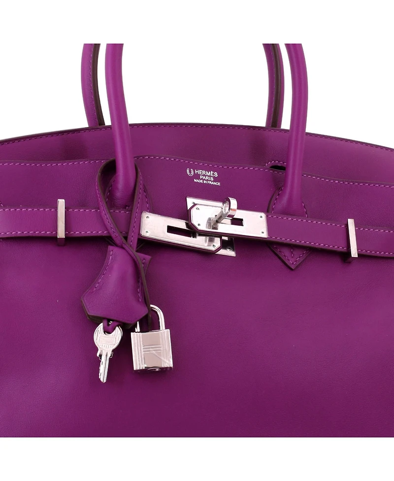 Pre-Owned HERMES Birkin 30 Handbag Bicolor Swift with Palladium Hardware