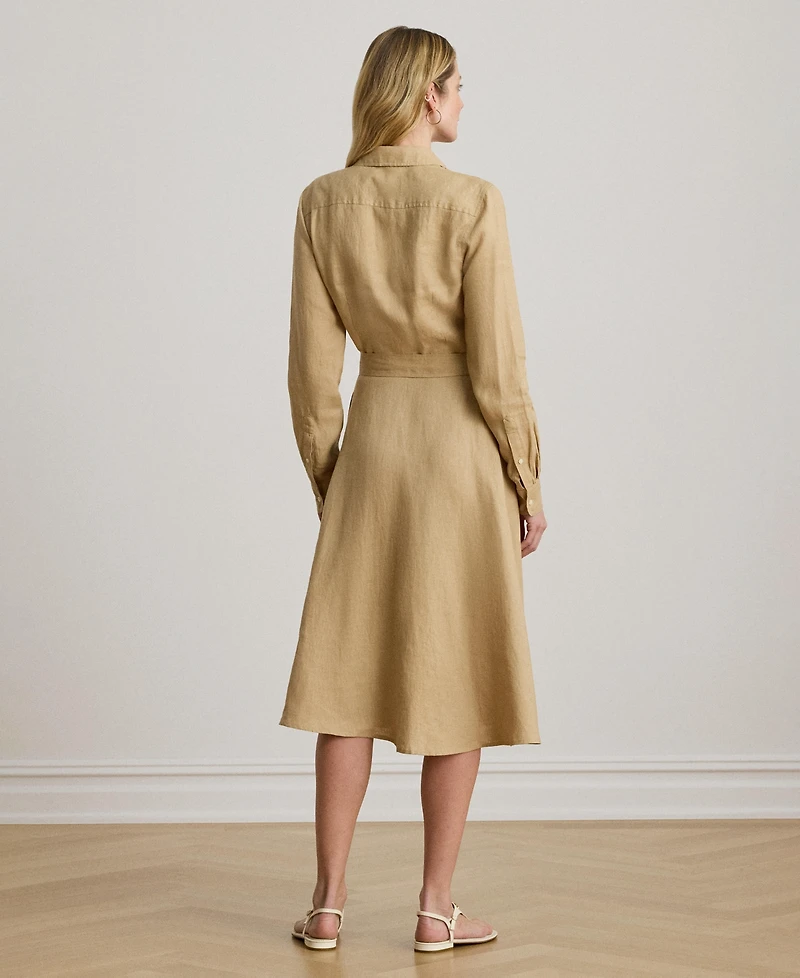 Lauren Ralph Women's Belted Collared Shirt Dress