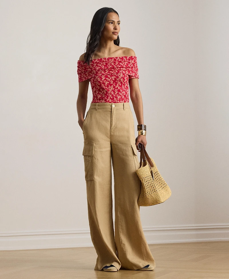 Lauren Ralph Women's Floral Print Off-The-Shoulder Top