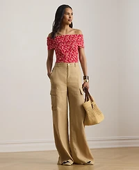 Lauren Ralph Women's Floral Print Off-The-Shoulder Top