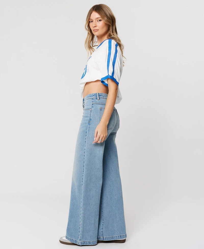 Abrand Women's Stevie Mid Rise Wide-Leg Jeans