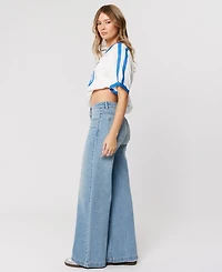 Abrand Women's Stevie Mid Rise Wide-Leg Jeans