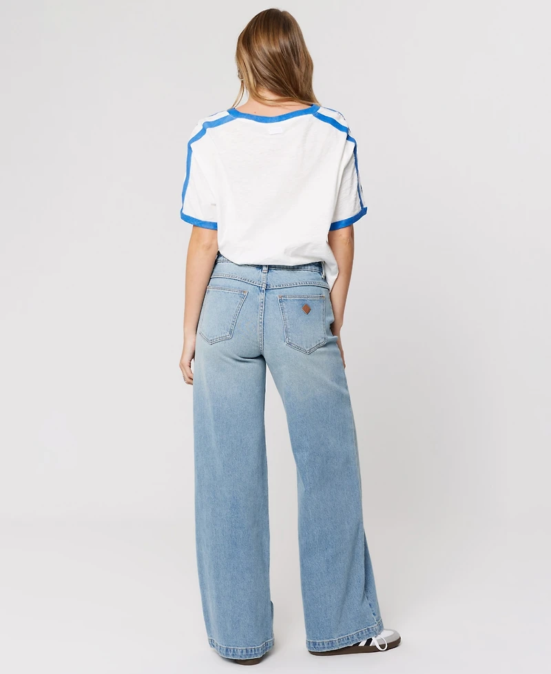 Abrand Women's Stevie Mid Rise Wide-Leg Jeans