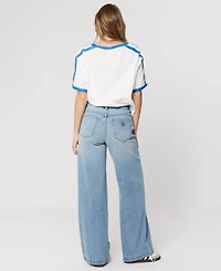 Abrand Women's Stevie Mid Rise Wide-Leg Jeans