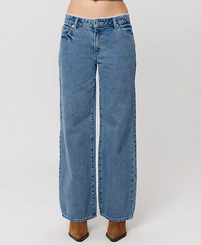 Abrand Women's Selena Lace Wide-Leg Baggy Jeans