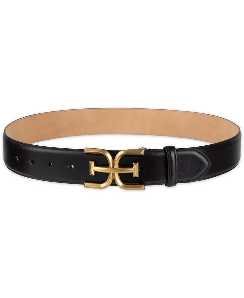 Sam Edelman Double-e Logo Plaque Belt