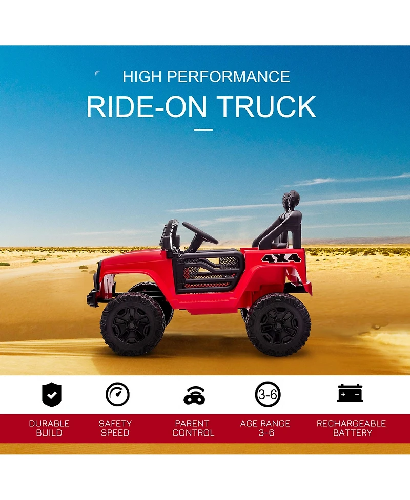 Hongge 12V Kids Ride On Truck with Remote and Suspension