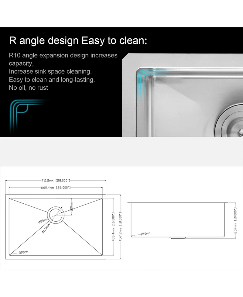 flynama huluwat Undermount Kitchen Sink Stainless Steel Single Bowl 16 Gauge Deep Basin