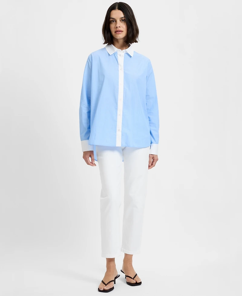 French Connection Women's Collared Neck Poplin Shirt