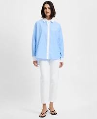 French Connection Women's Collared Neck Poplin Shirt
