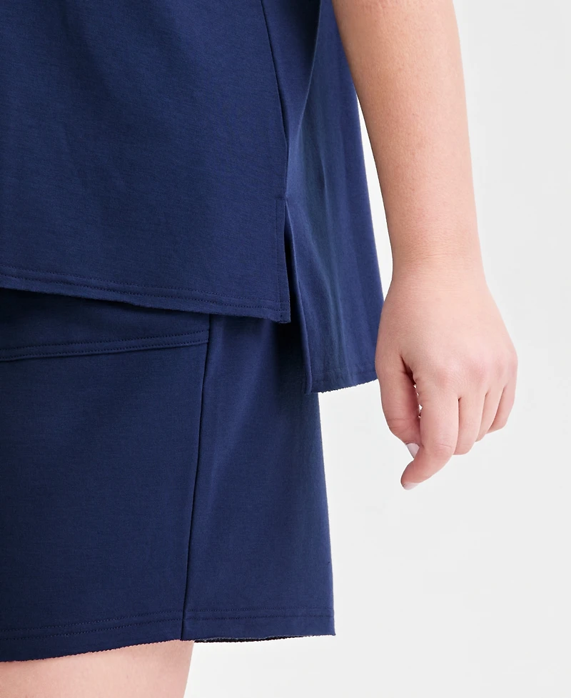 Style & Co Plus Lux Soft French Terry Raw-Hem Top, Macy's Exclusive