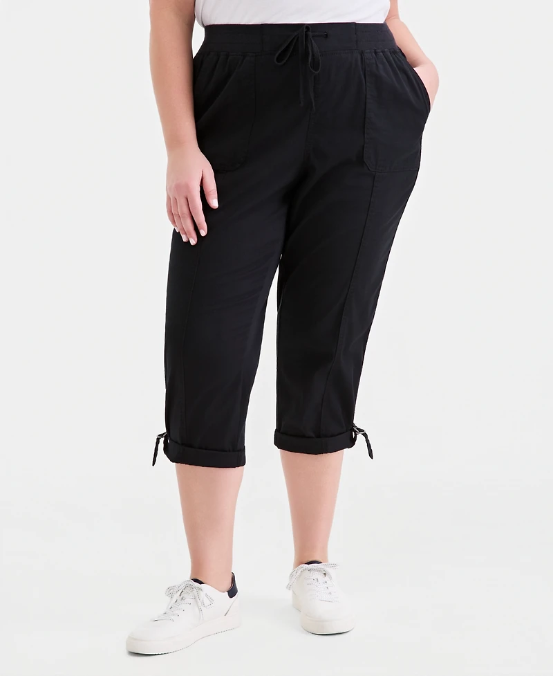 Style & Co Plus D-Ring Cuffed Capri Pants, Exclusively at Macy's