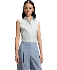 Boss by Hugo Women's Stretch-Cotton Blend Sleeveless Slim-Fit Blouse