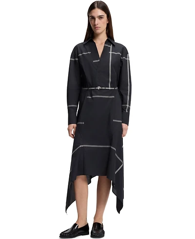 Boss by Hugo Women's Cotton Canvas Collared Shirt Dress