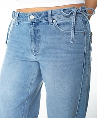 Celebrity Pink Juniors' Side Tie Wide-Leg Jeans