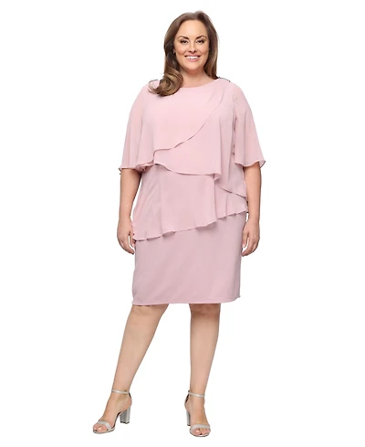 Sl Fashions Plus Crew Neck Sheath Dress