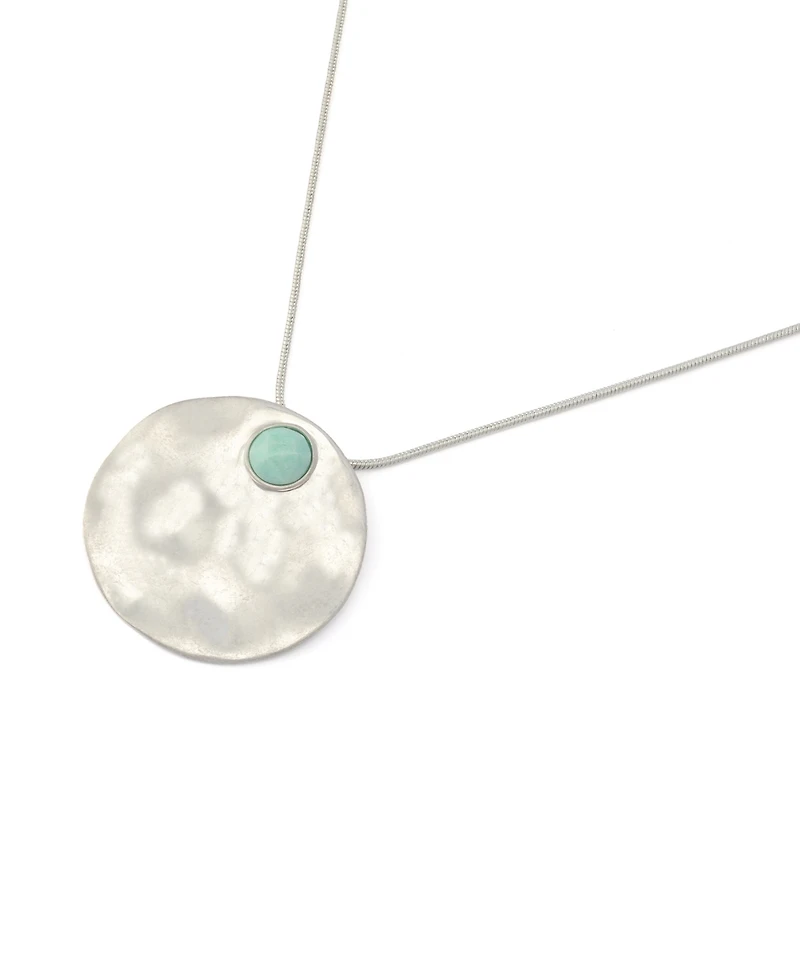 Robert Lee Morris Soho Mother of Pearl Turquoise Disc Pendant Necklace