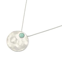 Robert Lee Morris Soho Mother of Pearl Turquoise Disc Pendant Necklace