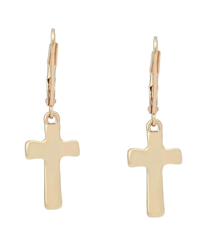 Robert Lee Morris Soho Mother of Pearl Cross Dangle Earrings