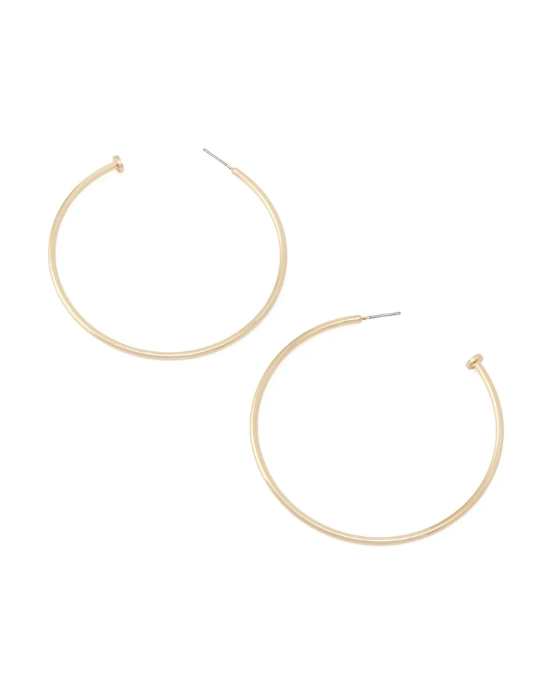 Robert Lee Morris Soho Silver Minimal Large Hoop Earrings