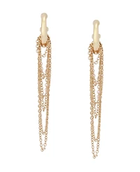 Robert Lee Morris Soho Gold Chain Fringe Huggie Earrings