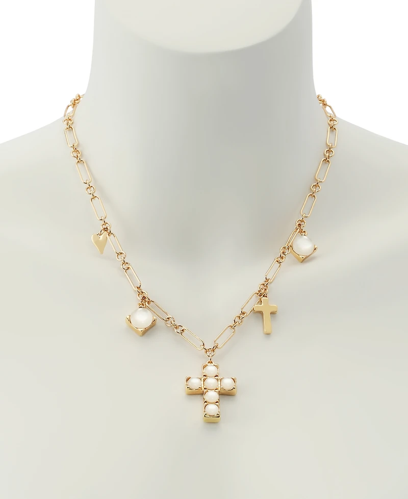 Robert Lee Morris Soho Mother of Pearl Cross Bib Necklace