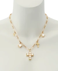 Robert Lee Morris Soho Mother of Pearl Cross Bib Necklace