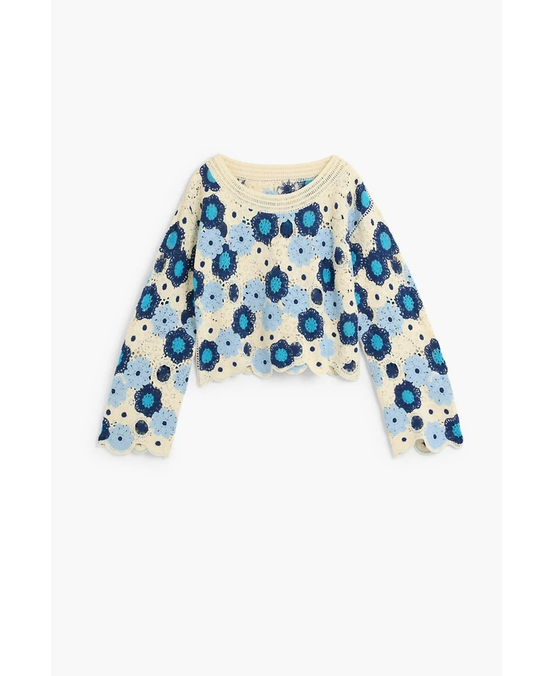 Desigual Women's Crochet with flowers sweater
