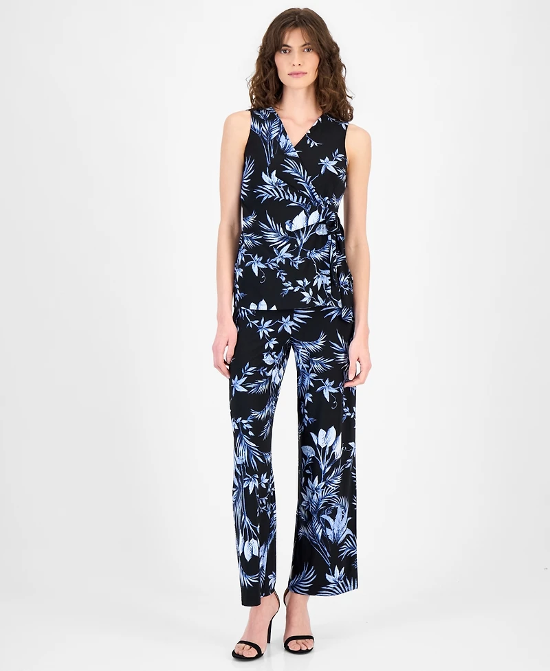 Anne Klein Women's Sleeveless Printed Wrap Top