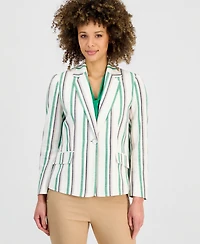 Kasper Women's Striped Flap-Pocket Blazer